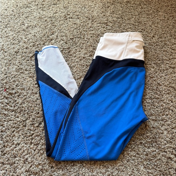 Athleta Blue and White Leggings for Active Wear - Picture 1 of 3